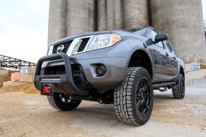 Nissan Frontier LED Bull Bar - Front - Rough Country - Single-Row 20-inch Black-Series LED - Black - '05-'21